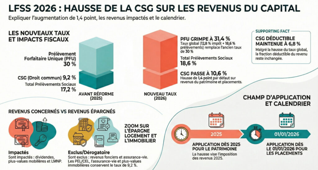 LFSS 2026 : Hausse de la CSG sur les revenus du capital